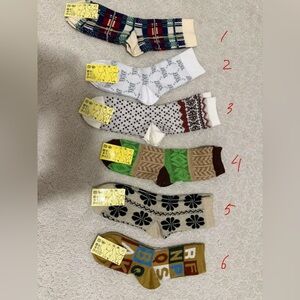 Vintage Japanese wool blended Women's Patterned Socks Set - Multicolor